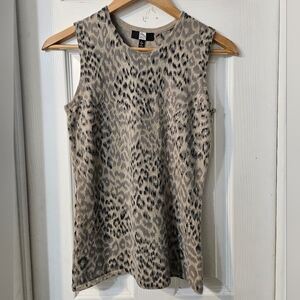 Saks Fifth Avenue Leopard Print Sleeveless Top